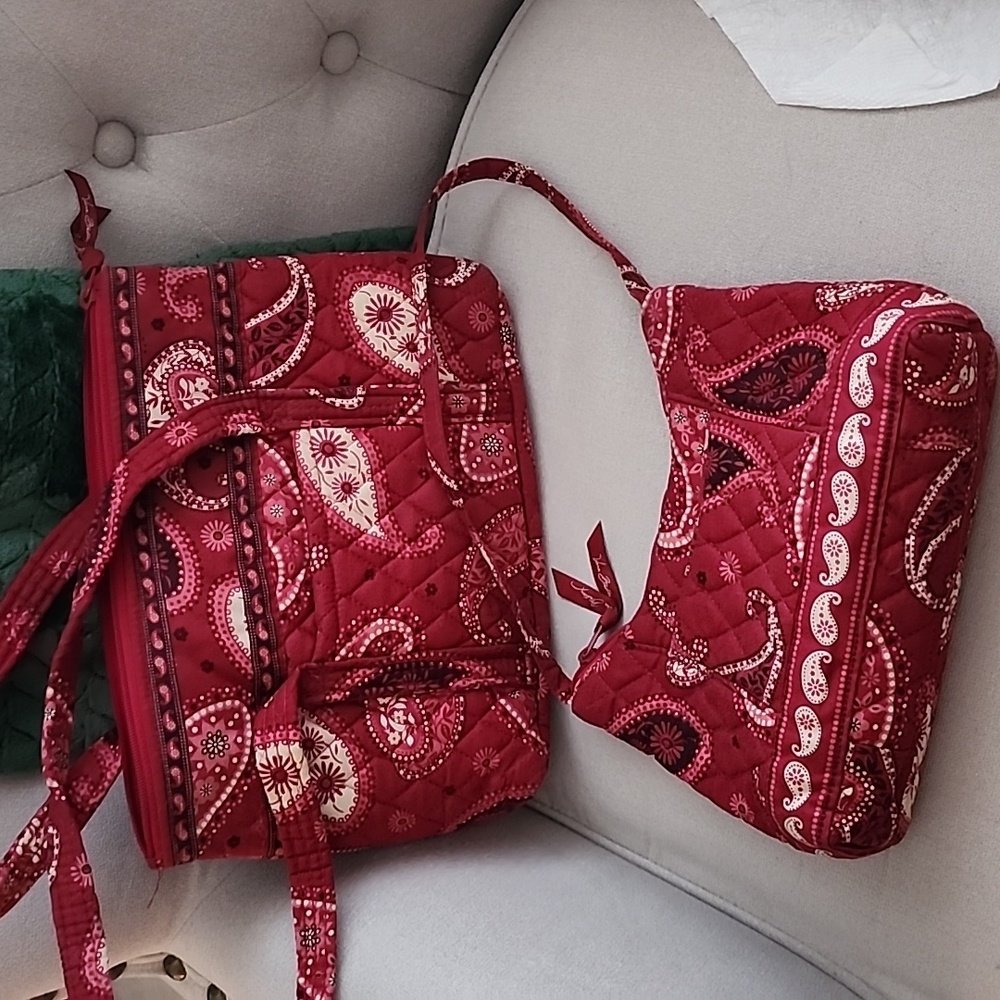 2 Bags Vera Bradley Matching Retired Fall Pattern… - image 1